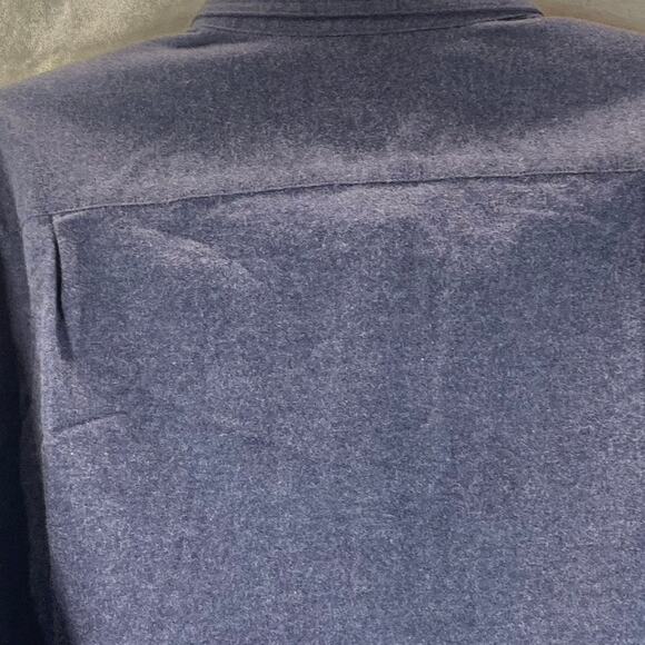 J.CREW Men's Navy Heathered Classic-Fit Elbow Patch Button-Up Workshirt SZ M - Picture 3 of 9